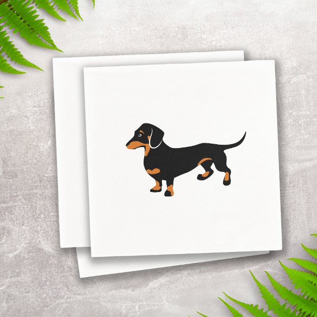 Cute Little Black and Tan Dachshund - Doxie Dog Paper Napkins (Creator Uploaded)