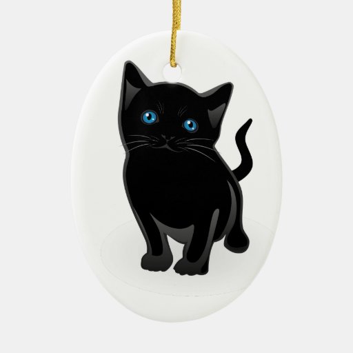 Cute Little Black Cat Christmas Ornaments