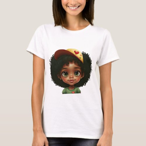 cute little Black girl little cute Black girl png  T_Shirt