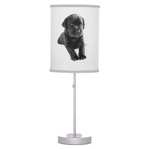 Cute little Black  labrador puppy Table Lamp