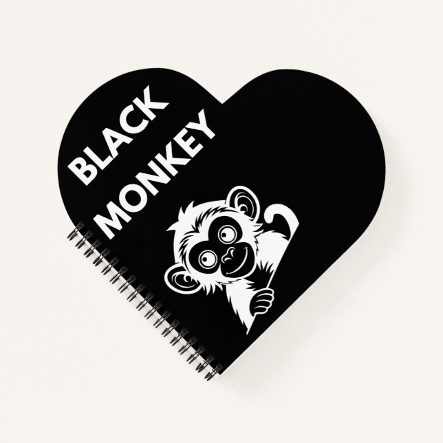 Cute Little Black Monkey Notebook (Front)
