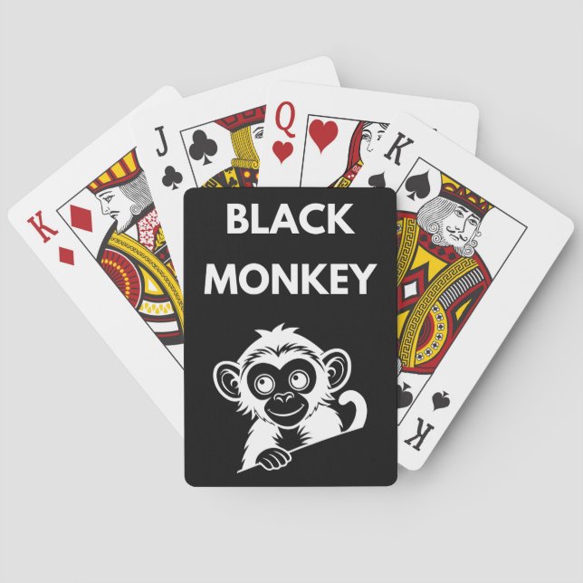 Cute Little Black Monkey Poker Cards (Back)