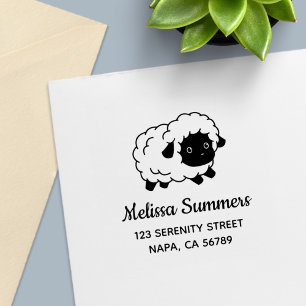 Cute Little Black Nosed Sheep Address Self-inking Stamp
