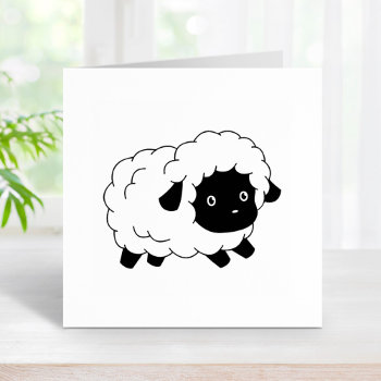 Cute Little Black Nosed Sheep Lamb Rubber Stamp by Chibibi at Zazzle
