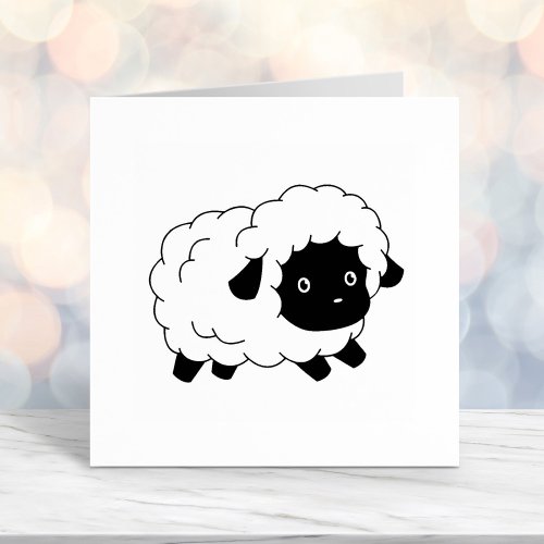 Cute Little Black Nosed Sheep Lamb Self_inking Stamp