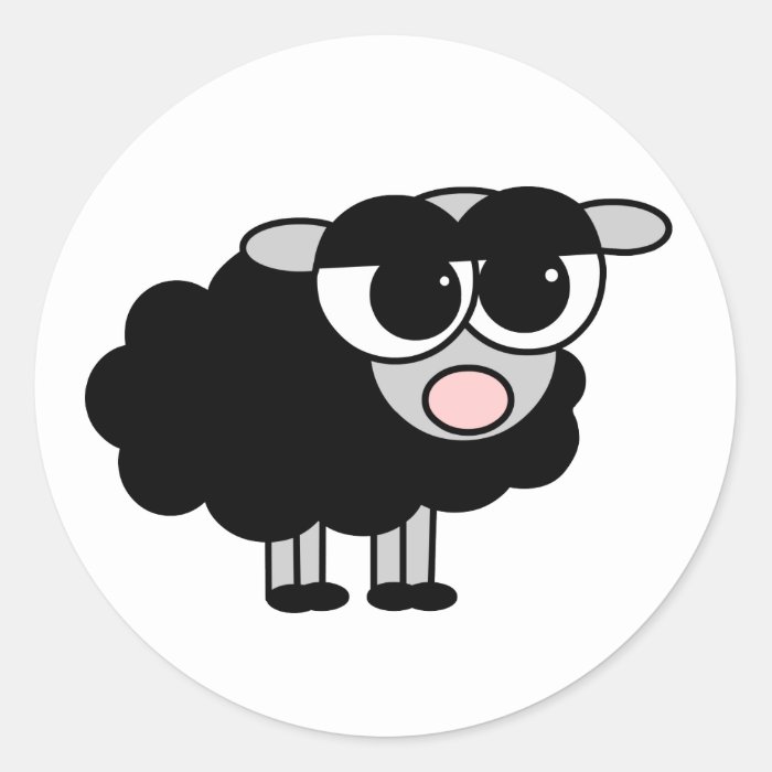 Cute Little Black Sheep Stickers