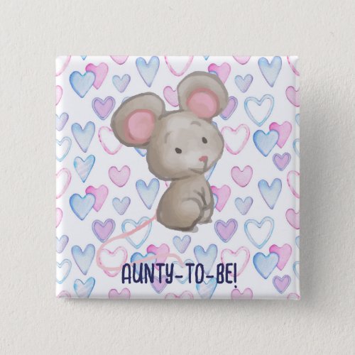 Cute Little Blue Aunty  to be Cute Baby Shower Button