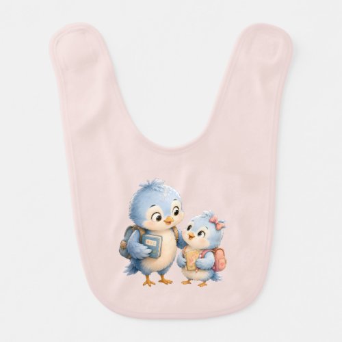 Cute Little Blue Bird Baby Feeding Bib