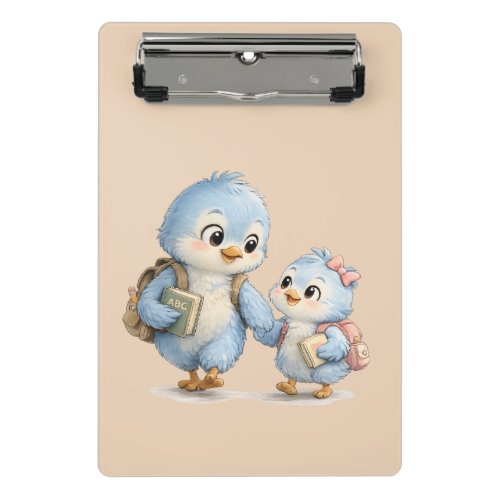 Cute Little Blue Bird Brother Mini Clipboard