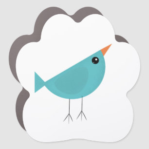 Cute little blue bird car magnet