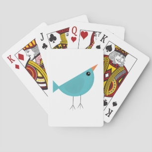 Cute little blue bird poker cards