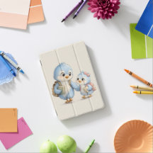 Cute Little Blue Bird Siblings iPad Smart Cover