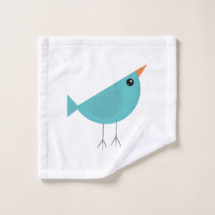 Cute little blue bird wash cloth