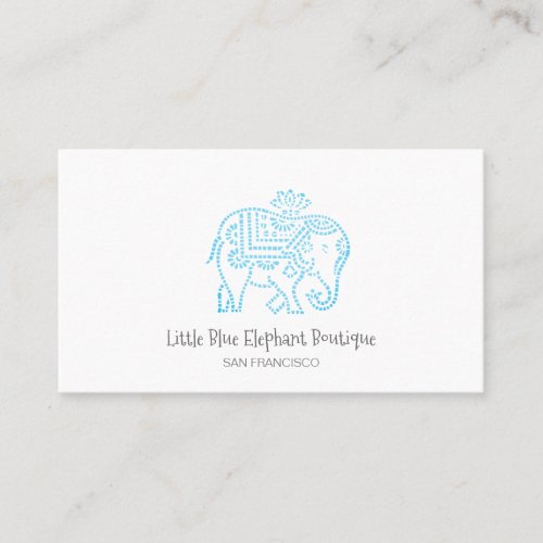 Cute Little Blue Elephant Kids And Baby Boutique Business Card