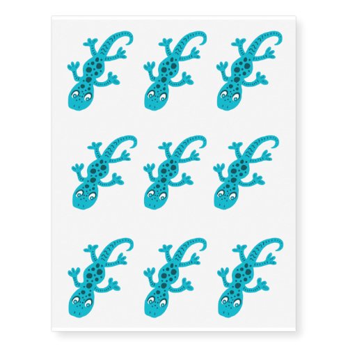 Cute Little Blue Gecko Lizard Temporary Tattoos - Cute little blue gecko lizard. Perfect for kids. It`s a vector illustration.