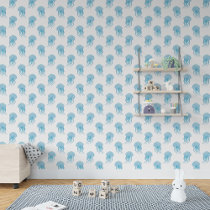 Cute Little Blue jellyfish Nursery Wallpaper