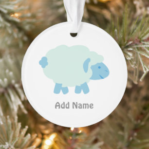 Cute Little Blue Lamb Ornament