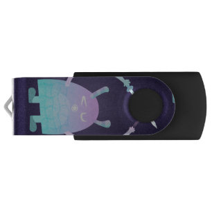 Cute Little Blue Monster Flash Drive