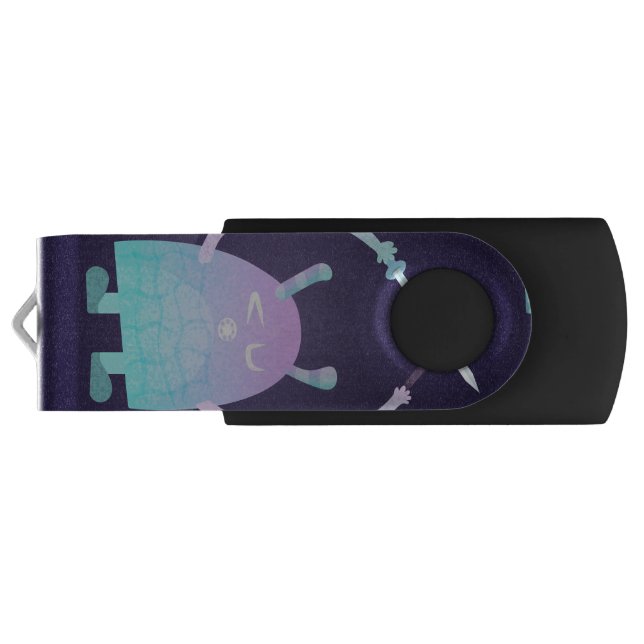 Cute Little Blue Monster Flash Drive (Back)