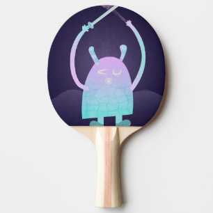 Cute Little Blue Monster Ping Pong Paddle