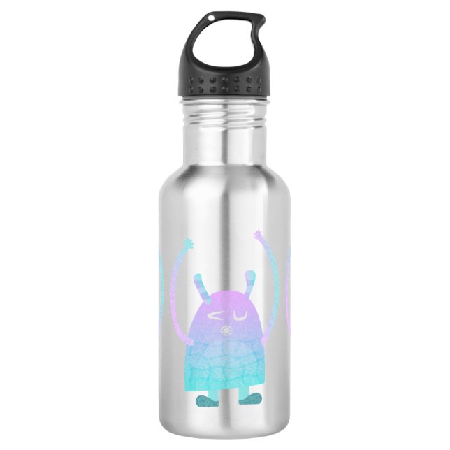 Cute Little Blue Monster Stainless Steel Water Bottle (Front)