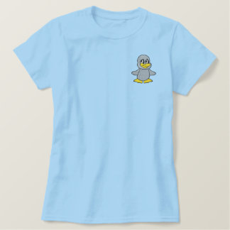 Cute Little Blue Penguin Embroidered Shirt