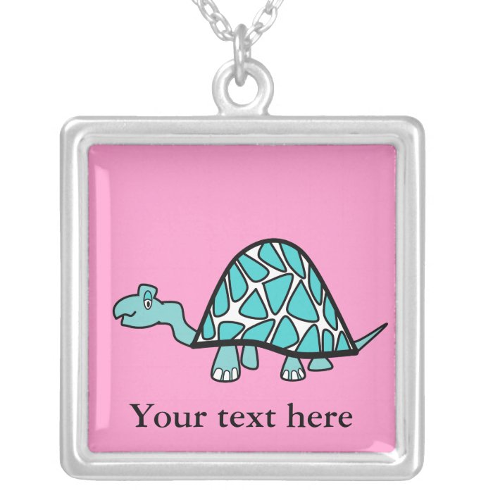 Cute little blue turtle necklace