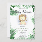 Cute Little Boho Lion Baby Boy Shower Invitation (Front)
