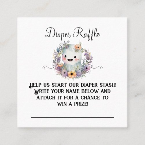 Cute Little Boo Baby Shower Diaper Raffle Insert