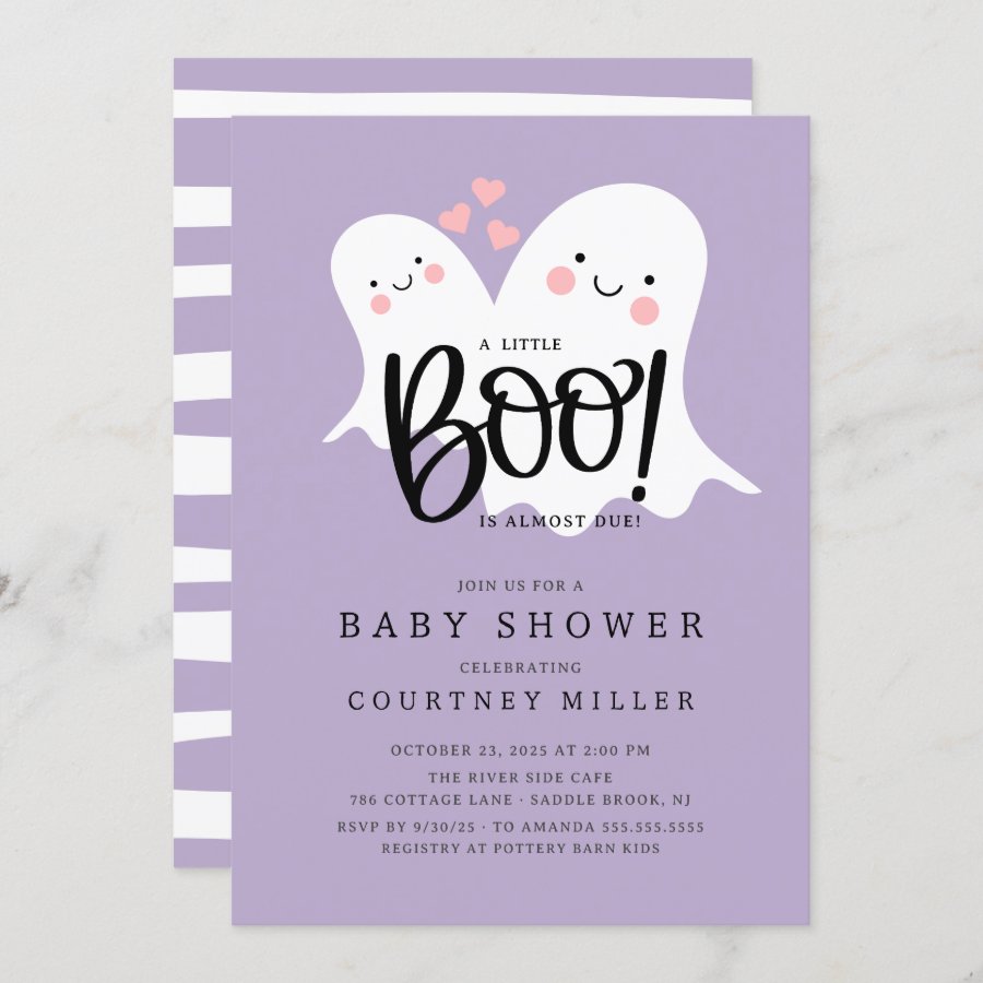 Cute Little Boo Baby Shower Invitation