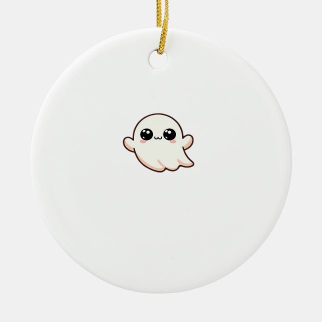 Cute Little Boo Basic Clean Ceramic Ornament (Front)
