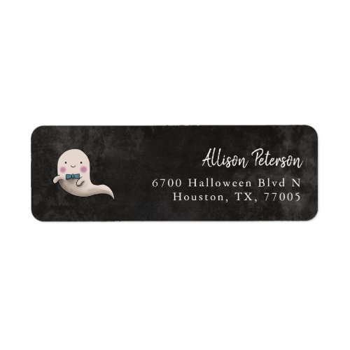Cute Little Boo Bow Tie Ghost Return Address Label
