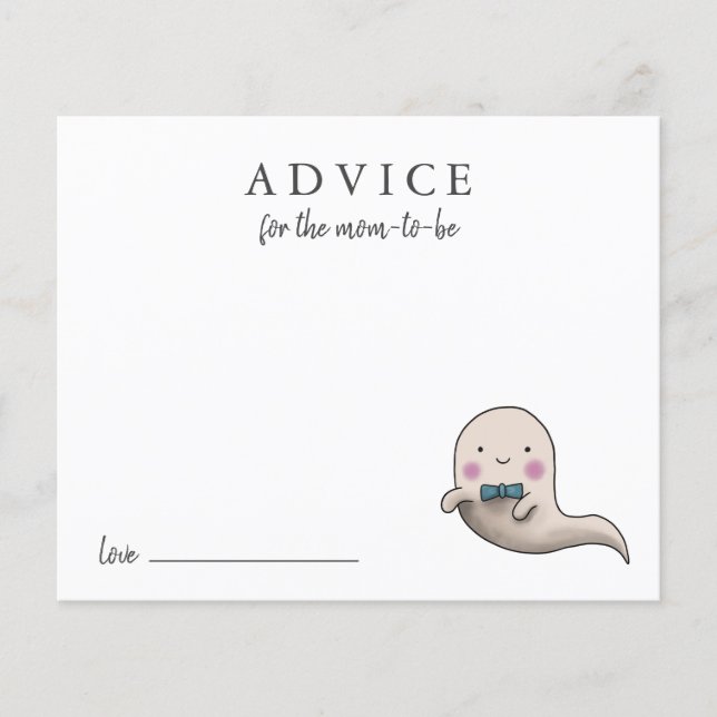 Cute Little Boo Boy Advice for Mommy Card (Front)