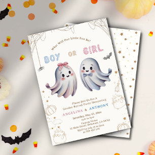 Cute Little Boo Boy Or Girl Gender Reveal Invitation