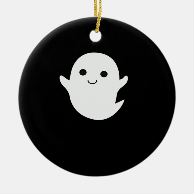 Cute Little Boo Classic Fitted Ceramic Ornament (Front)