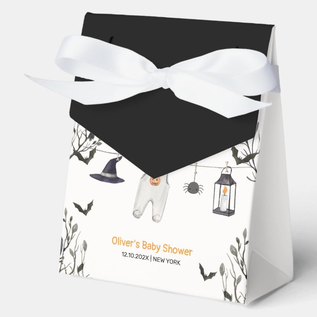 Cute Little Boo Clothesline Baby Shower  Favor Boxes (Front)