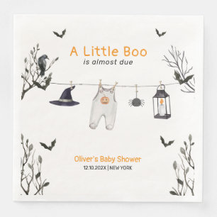 Cute Little Boo Clothesline Baby Shower Paper Dinner Napkins