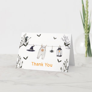 Cute Little Boo Clothesline Baby Shower Thank You Card