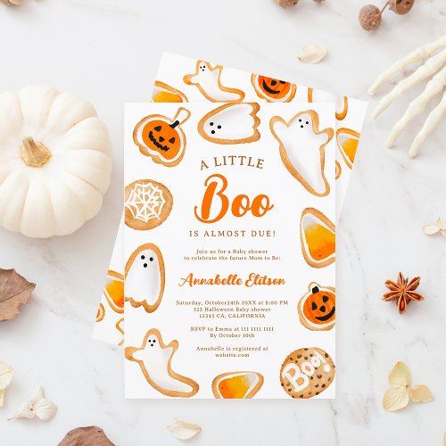 Cute little boo cookies Halloween baby shower Invitation
