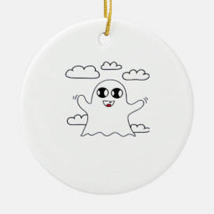 Cute Little Boo Creative Style Ceramic Ornament