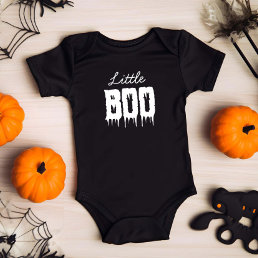 Cute Little BOO Drippy Script Fun Kid&#39;s Halloween Baby Bodysuit