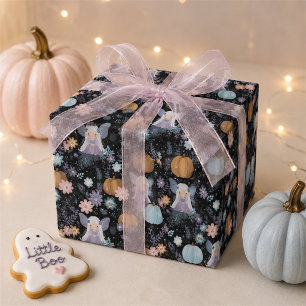 Cute Little Boo Fairy Pumpkin Halloween Wrapping Paper Sheets