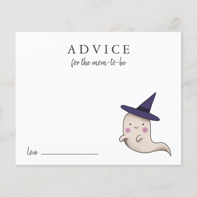Cute Little Boo Girl Advice for Mommy Card (Front)