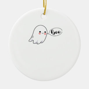 Cute Little Boo Graphic Cool Aesthetic Ceramic Ornament