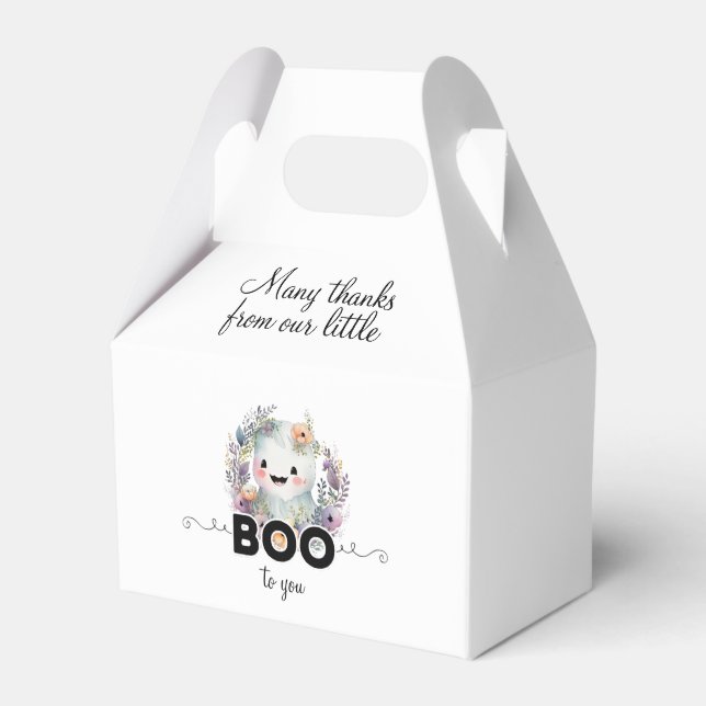 Cute Little Boo Halloween Baby Shower Favor Box (Front Side)