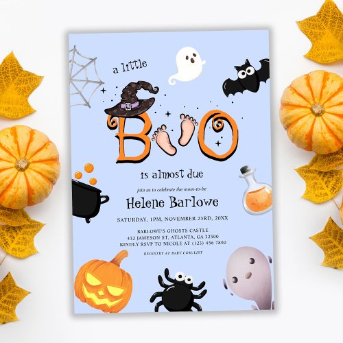 Cute Little Boo Halloween Baby Shower  Invitation
