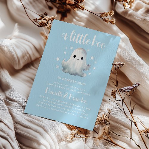 Cute Little Boo Halloween Baby Shower Invitation