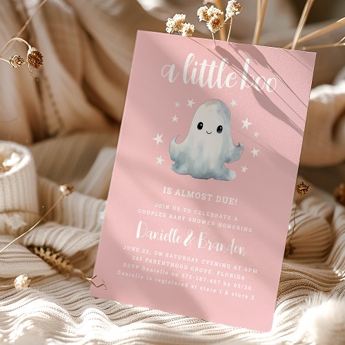 Cute Little Boo Halloween Baby Shower Invitation