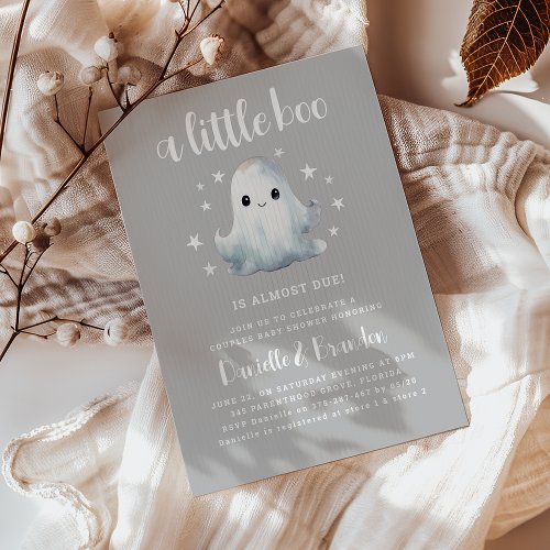 Cute Little Boo Halloween Baby Shower Invitation