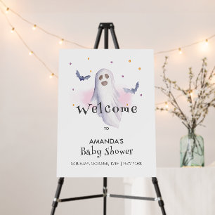 Cute Little Boo Halloween Baby Shower Welcome Sign